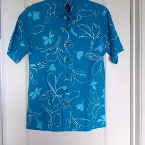 Sig On Smith Teal Mens Aloha Shirt XS Sig Zane
